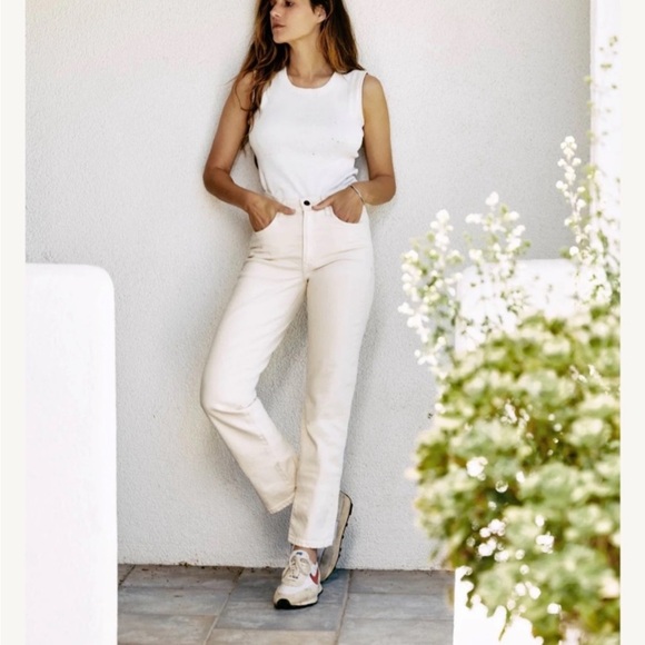 Imogen and Willie | Women’s Sophie Cream High Rise Cotton Blend Jeans Size 27 - Picture 1 of 14